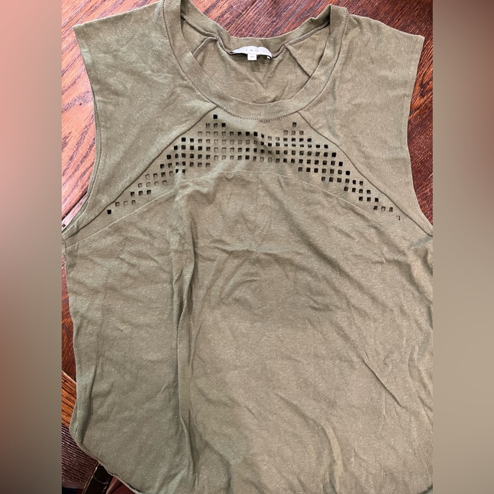 IRO Anacela Sleeveless Green Top